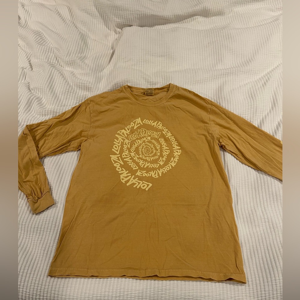 Lollapalooza 2021 Yellow Long Sleeve T Shirt Size Large